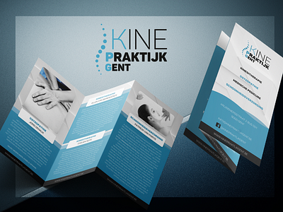 Flyer for KinePraktijkGent antwerp belgium blue branding corporate brand identity design flyer gent grafisch graphics kinesiology logo