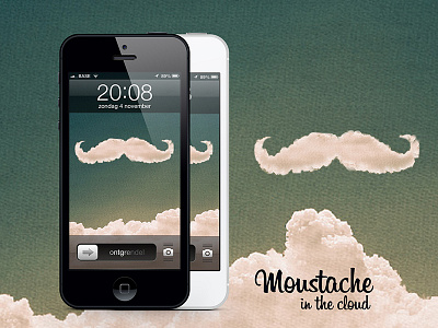 Moustache In The Cloud apple cloud clouds iphone iphone5 moustache mustache retina wallpaper