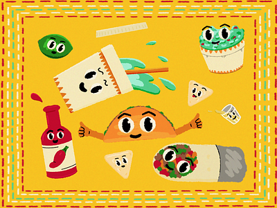 something to taco bout characters cinco de mayo color digital digital art digital illustration food food and beverage illustration illustration design procreate tacos