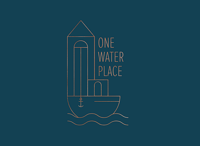 One Water Place Logo Concept brand identity branding concept digital graphic design illustration logo logo design logo mark residential visual identity