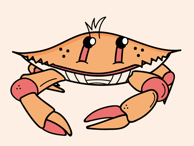 Peel Branding: Little Gulf Crab Illustration by Les Patin on Dribbble