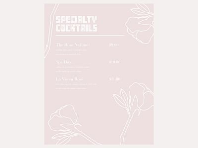 specialty cocktail menu | print