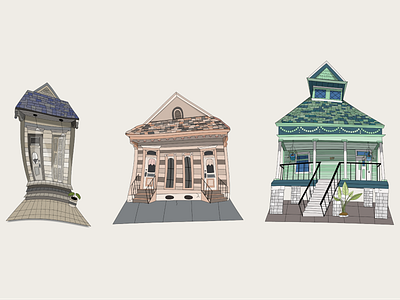 les maisons | nola home illustrations adobe illustrator art color concept design digital digital art digital illustration illustration illustration design illustrations illustrator louisiana new orleans nola