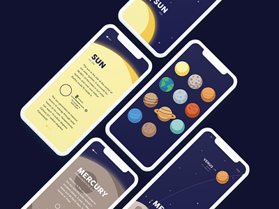 Space Learning App Mockup concept app education app learning sketch app