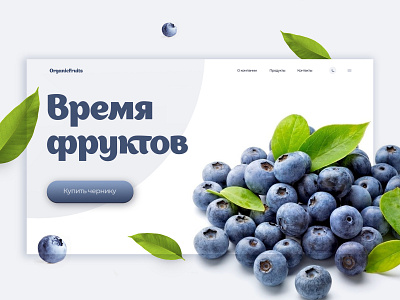Fruit Time Home Page Concept blueberries concept eat fruit summer ui uidesign uiux web webdesign website