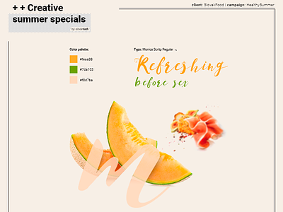 Healthy Summer campaign color palette fruit fruits healthy keyvisual melone poster sex summer typo visual