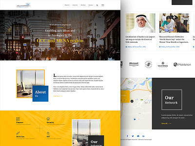 HomePage blue clean concept flat interface ui ux web yellow