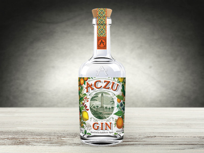 Aczu Gin packaging design