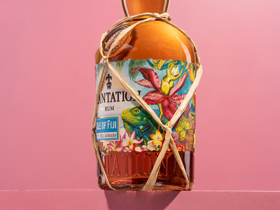 Plantation Rum Isle of Fiji bottle brand identity fiji illustration logo packaging design rum spirits
