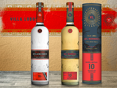 Villa Lobos Tequila bottle brand identity illustration logo packaging design spirits