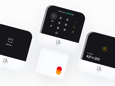 paying device UX and UI interface design paying by card paying terminal pin pad product design ui ux