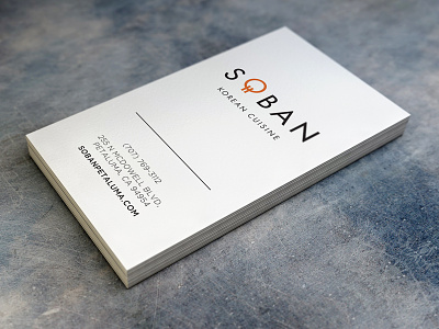 Soban Korean Cuisine brand identity branding business cards collateral