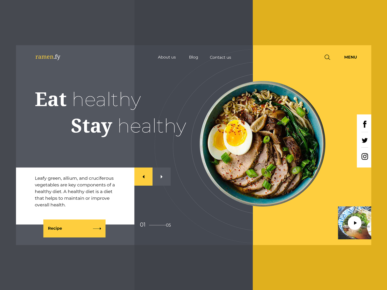 Healthy Living landing page by Antonio Nikolov on Dribbble