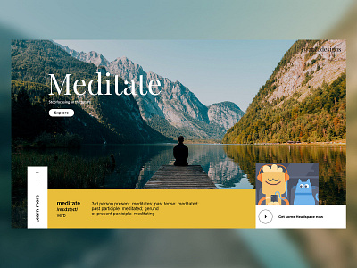 Meditate abstract art design graphic art graphic design graphicart graphicdesign graphics homepage illustration lake landingpage meditate meditation minimalistic nature ui ux web webdesign