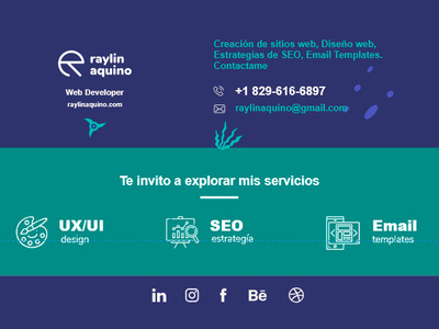 Amazing + Clean Email Signature by Raylin Aquino adobexd design email email signatures uidesign web web design
