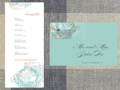 Wedding Set design invitation table card typography wedding card