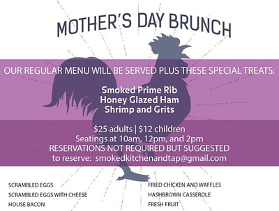 Special Event Catering Menu - Mother's Day Brunch design menu