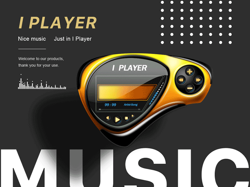 Music illustrator music player skeumorphism ui