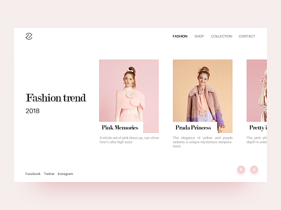 Fashion show platform design interface pink shopping ui web