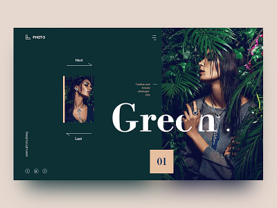 Green photography website concept design