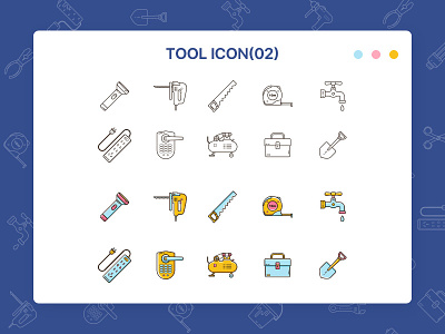 Tool icon - 02 hardware icon line multicolor tool