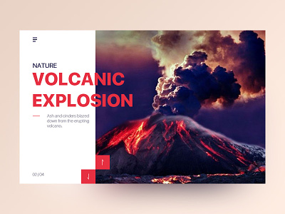 Natural landscape page design ui volcano web