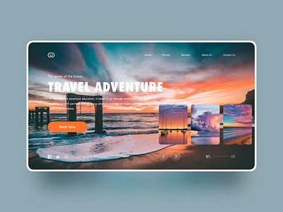 Travel adventure web interface design