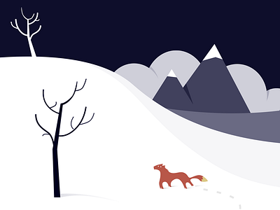Fox fox sketch snow