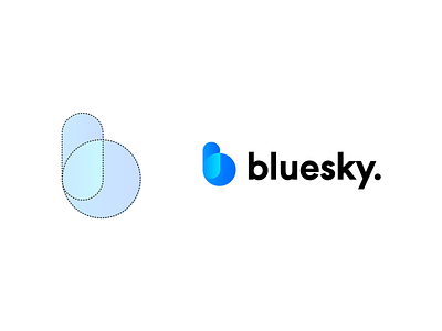 bluesky blue branding concept logo minimal simple sky technology
