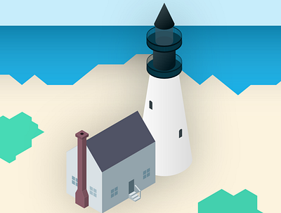 Isometric lighthouse isometric art lighthouse