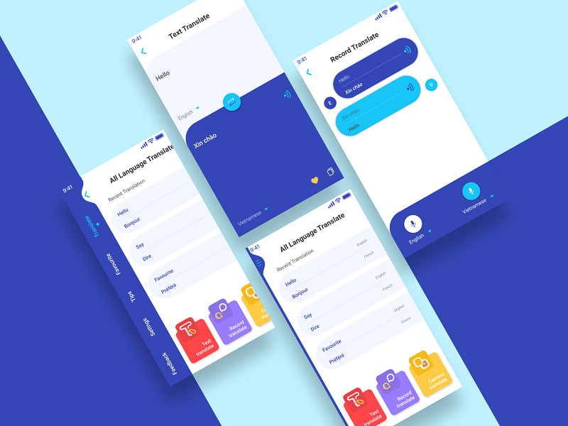 Translate UI App Mobile by Hong Ngoc Vu on Dribbble