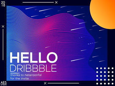 Hello Dibbble design illustration poster