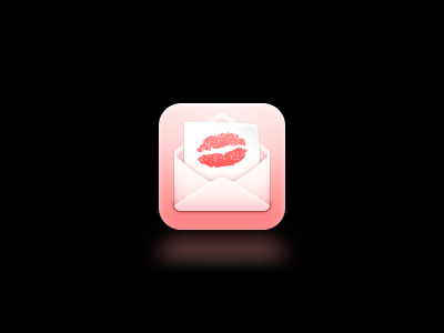 Kiss-Letter email envelope flirt icon icons ios ipad iphone kiss letter lips lipstick message pink romance