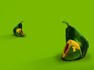 Papaya_Fruit designer illustraiton photoshop sketch vector wacom