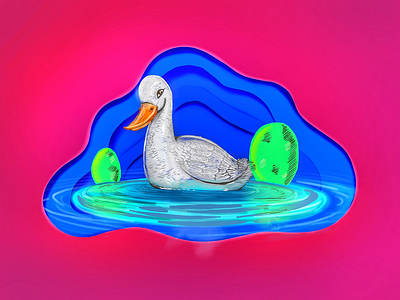 Duck illustration procreate
