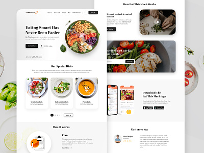 Website Redesign coocing design food healthy food interface landing page redesign tasty ui ux web