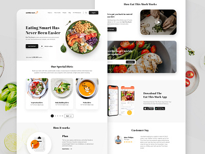 Website Redesign coocing design food healthy food interface landing page redesign tasty ui ux web