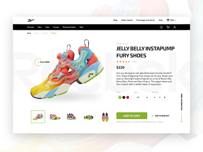 Reebok Sneakers e commerce footwear health reebok running shoes shoes shop shop concept sport ui ux web