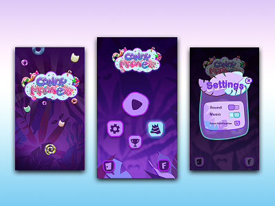Game Candy Madness candy designui gameassets interface mobile app ui madness mobile game photoshop art sweet mobile game purple