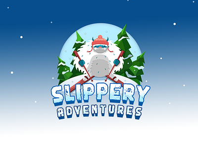 Slippery Adventures adventures game hero gamelogo logo logo lowpoly logo2d logovector mobile game personage snow winter yety