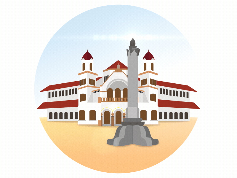 Lawang Sewu - Semarang 2danimation adobe aftereffects animation awesome design flat illustration indonesia semarang simpleanimation