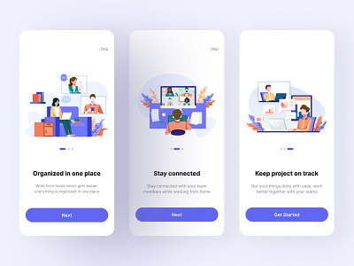 Project Management Tool App - Onboarding Screen freelance freelancer illustration onboarding screen project management tool ui ux work from home