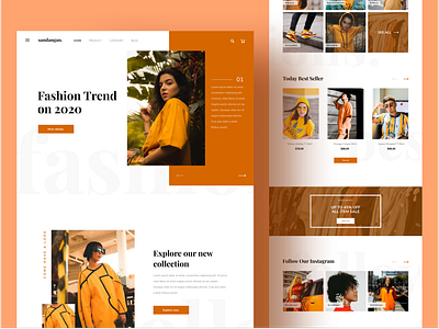 fashion landing page dribbble