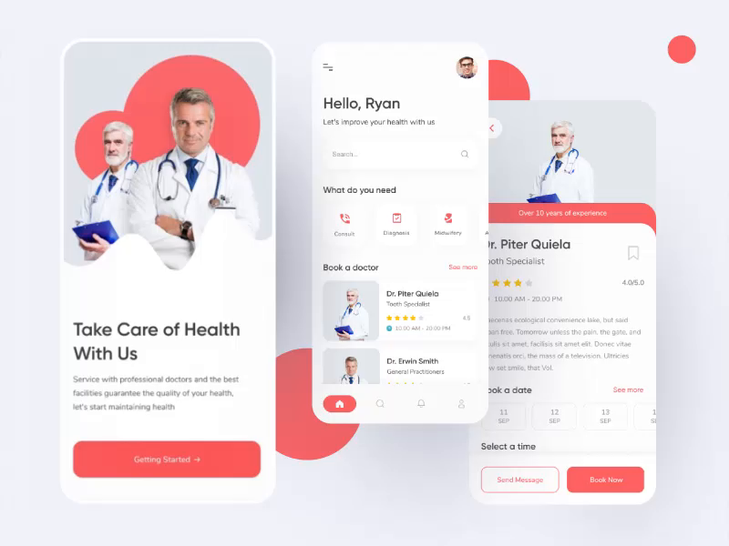 Doctor app prototyping by SLAB Design Studio on Dribbble