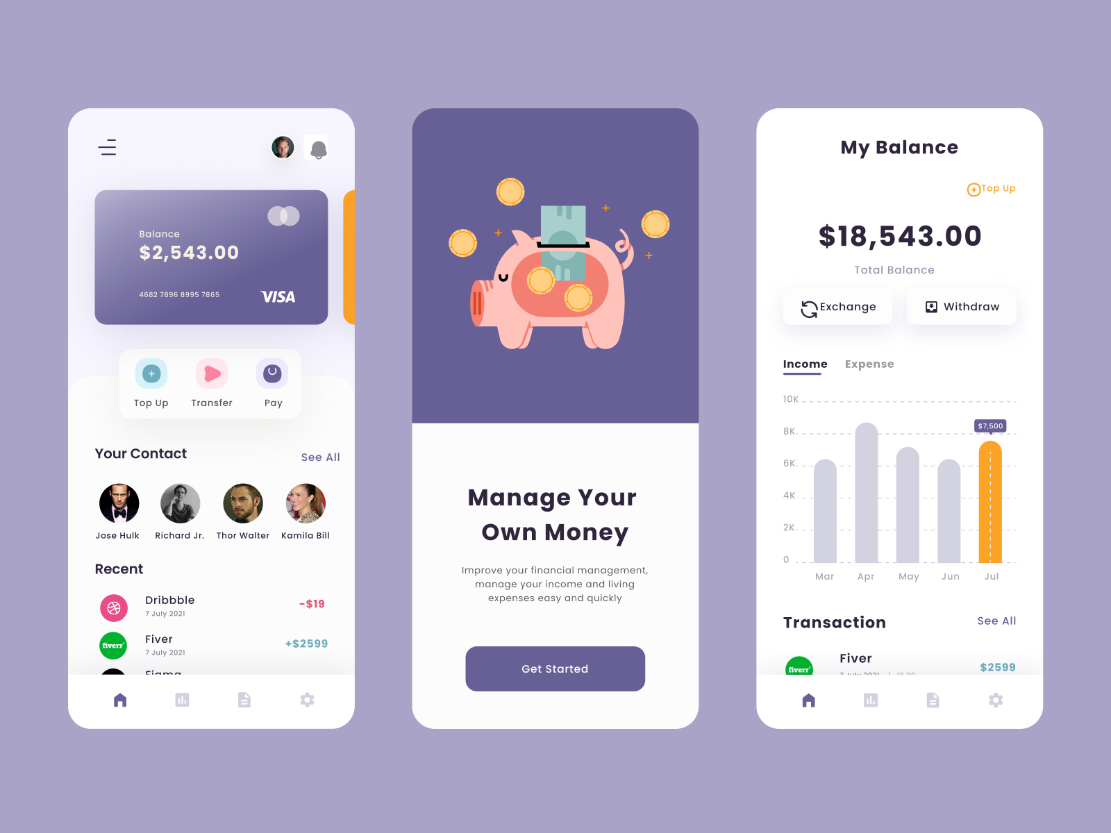 E-Wallet by SLAB Design Studio on Dribbble