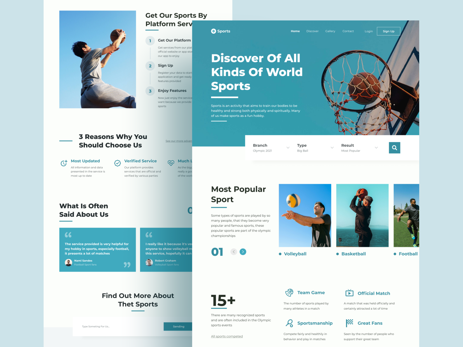 Sport Landing Page