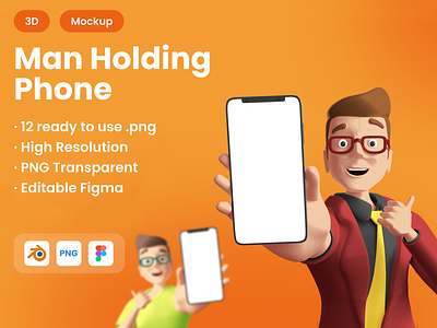 Holding Phone Mockup designs, themes, templates and downloadable graphic  elements on Dribbble