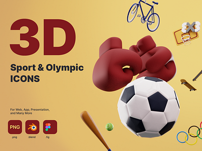 3D Sport and Olympic 3d blender design icon modeler sport