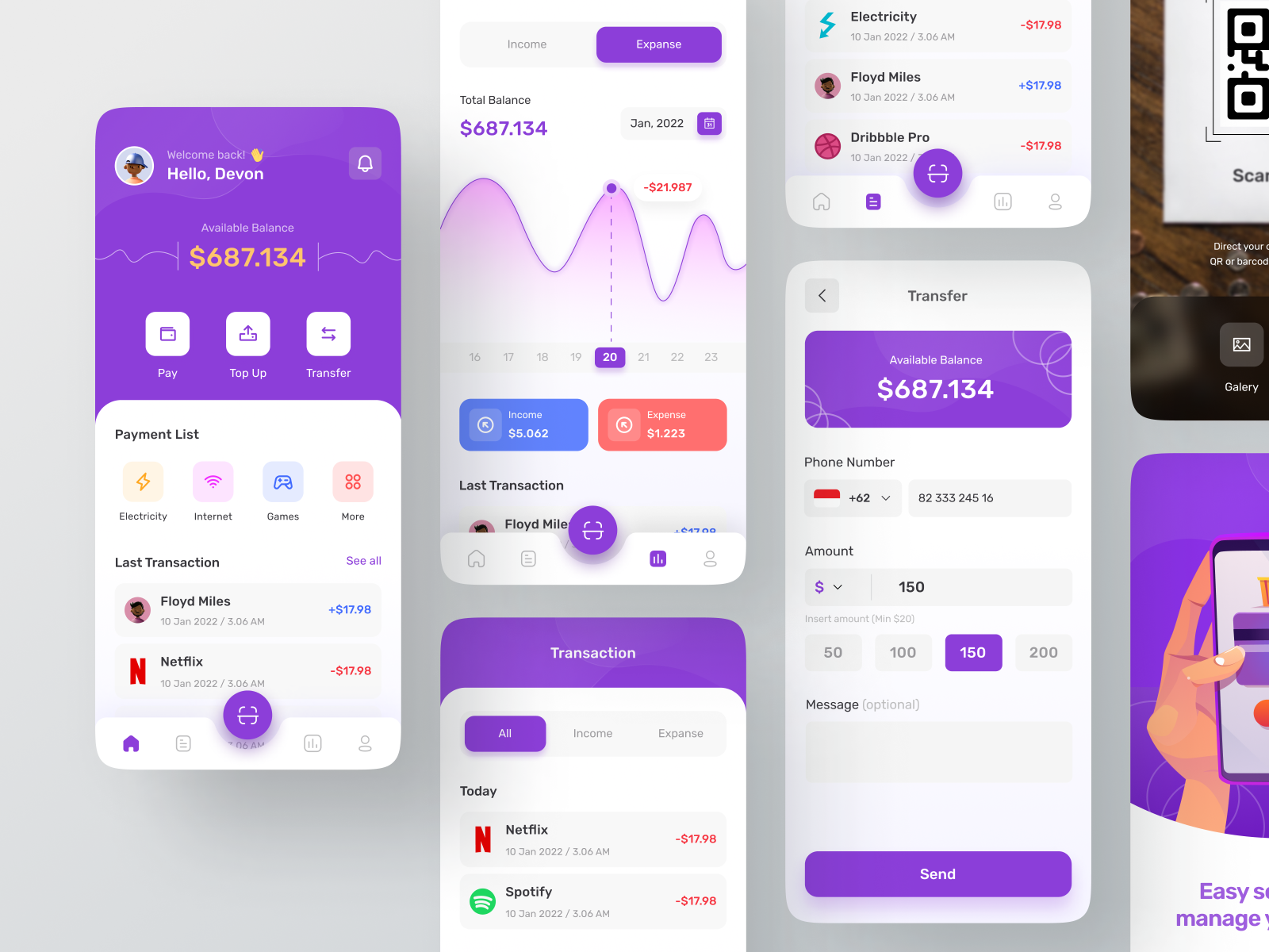 Dompetku - E-wallet Mobile App by SLAB Design Studio on Dribbble