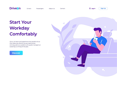 DriverOn - Landing page exploration (animated) animated banner animation homepage illustration landing page transportation